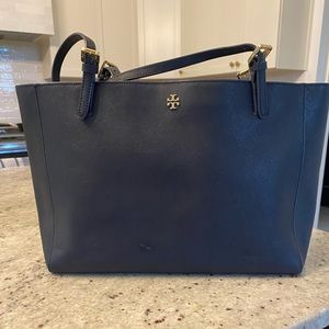 Tory Burch Navy Blue Tote Bag